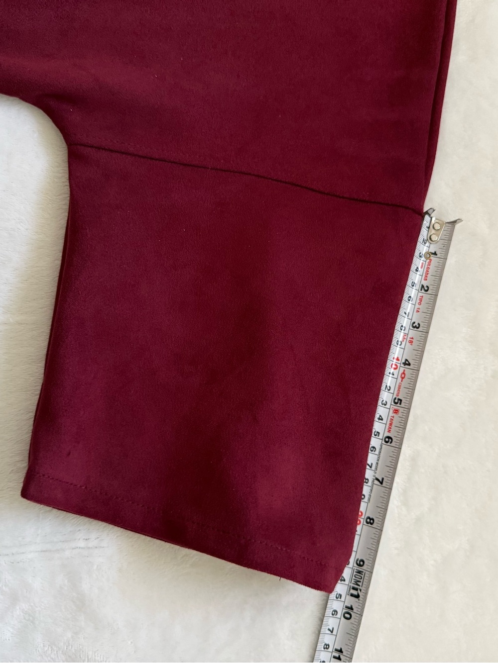 Classic Concepts Burgundy Faux Suede Belted Jacket Cardigan Medium - Picture 10 of 11